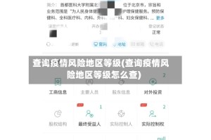 查询疫情风险地区等级(查询疫情风险地区等级怎么查)