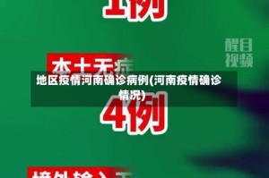 地区疫情河南确诊病例(河南疫情确诊情况)