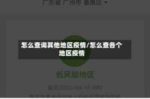 怎么查询其他地区疫情/怎么查各个地区疫情