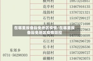 在哪里报备豁免地区疫情/在哪里报备豁免地区疫情防控