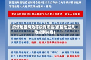 疫情地区风险等级有哪些(疫情地区风险级别判定)
