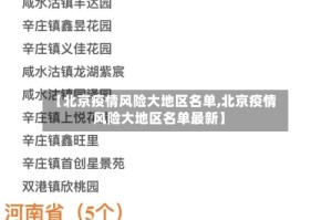 【北京疫情风险大地区名单,北京疫情风险大地区名单最新】