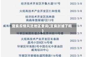 宜良疫情风险地区查询(宜良封城了吗)
