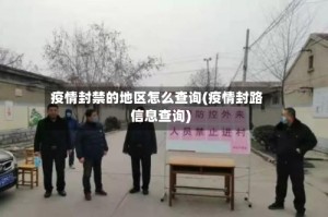 疫情封禁的地区怎么查询(疫情封路信息查询)
