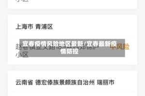 宜春疫情风险地区最新/宜春最新疫情防控