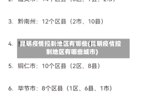 昆明疫情控制地区有哪些(昆明疫情控制地区有哪些城市)