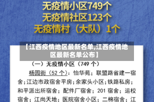 【江西疫情地区最新名单,江西疫情地区最新名单公布】