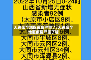 无锡哪个地区疫情严重了/无锡哪个地区疫情严重了呢