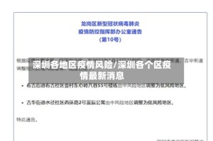 深圳各地区疫情风险/深圳各个区疫情最新消息