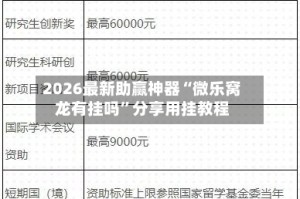 2026最新助赢神器“微乐窝龙有挂吗”分享用挂教程