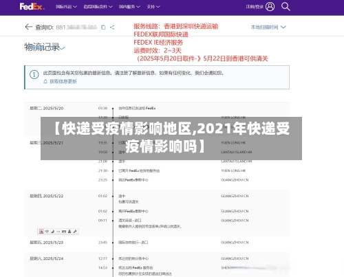 【快递受疫情影响地区,2021年快递受疫情影响吗】-第1张图片