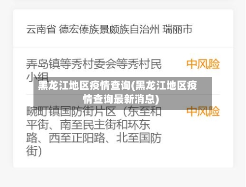 黑龙江地区疫情查询(黑龙江地区疫情查询最新消息)-第1张图片