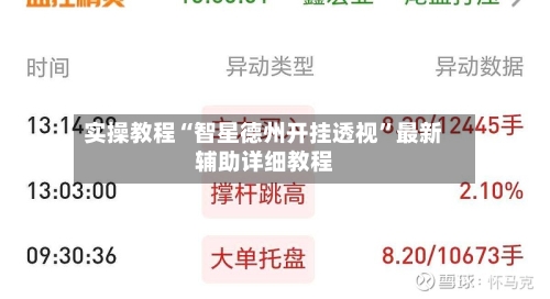 实操教程“智星德州开挂透视	”最新辅助详细教程-第1张图片
