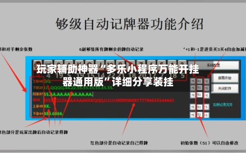 玩家辅助神器“多乐小程序万能开挂器通用版	”详细分享装挂-第1张图片