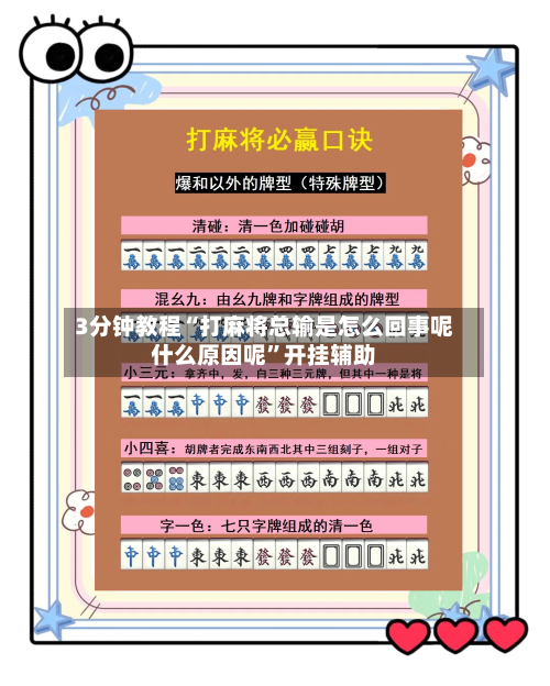 3分钟教程“打麻将总输是怎么回事呢什么原因呢	”开挂辅助-第2张图片