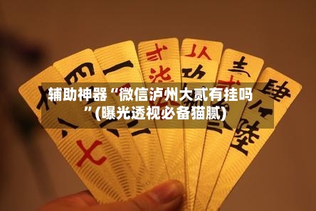 辅助神器“微信泸州大贰有挂吗	”(曝光透视必备猫腻)-第1张图片
