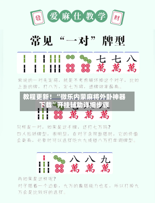 教程更新！“微乐内蒙麻将外卦神器下载”开挂辅助详细步骤-第2张图片