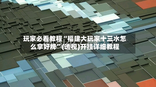 玩家必看教程“福建大玩家十三水怎么拿好牌	”(透视)开挂详细教程-第2张图片