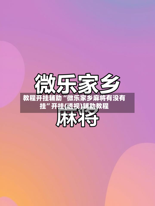 教程开挂辅助“微乐家乡麻将有没有挂”开挂(透视)辅助教程-第3张图片