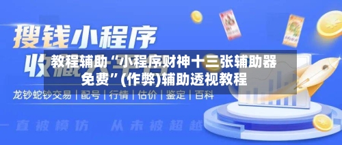 教程辅助“小程序财神十三张辅助器免费”(作弊)辅助透视教程-第3张图片