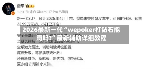 2026最新一代“wepoker打钻石能赢吗?”最新辅助详细教程-第2张图片