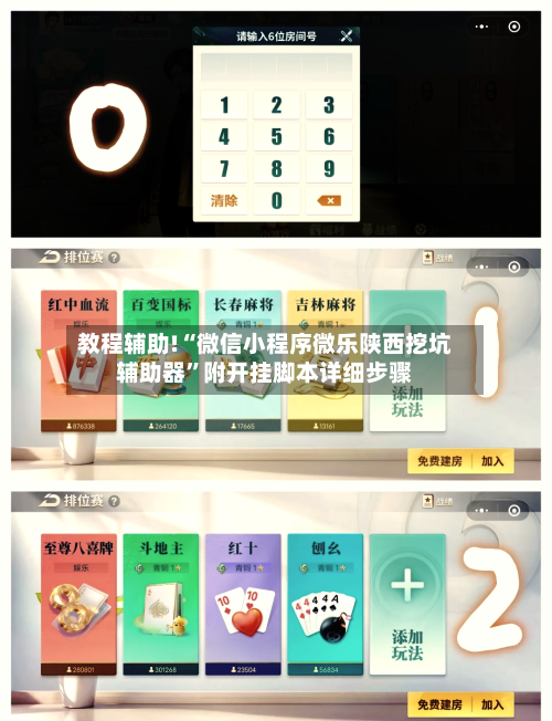 教程辅助!“微信小程序微乐陕西挖坑辅助器”附开挂脚本详细步骤-第1张图片