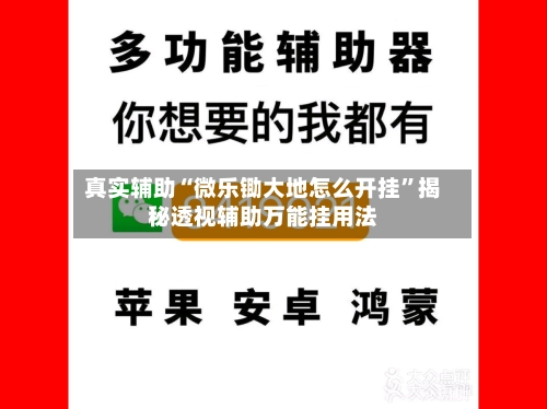 真实辅助“微乐锄大地怎么开挂”揭秘透视辅助万能挂用法-第2张图片