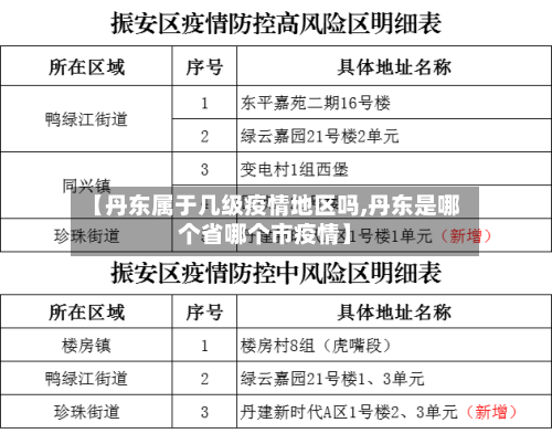 【丹东属于几级疫情地区吗,丹东是哪个省哪个市疫情】-第2张图片